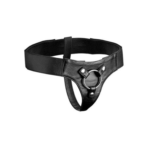 Strap U - Strap-on Harness aus Leder in Schwarz